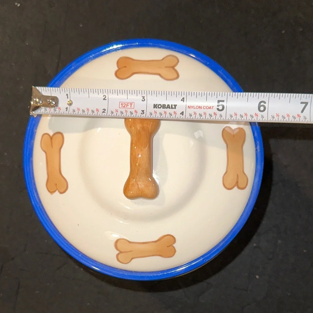 Ceramic Painted Dog Treat Jar with Playful Design